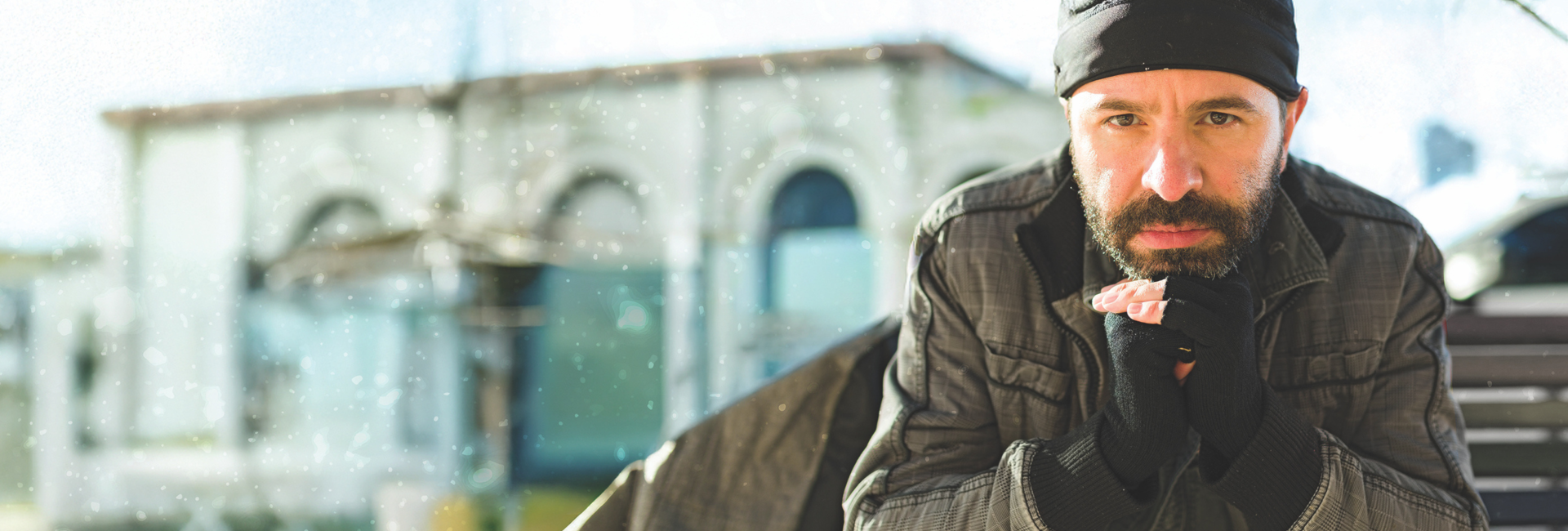 Man looking at camera