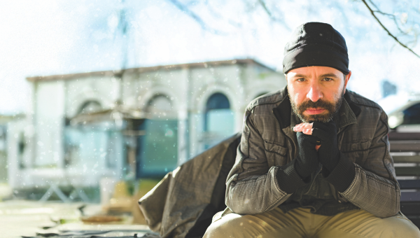 Man looking at camera