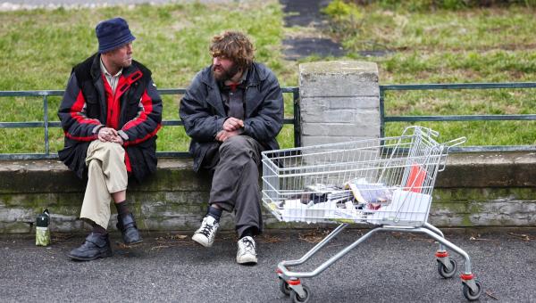 Two men chatting